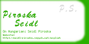 piroska seidl business card